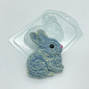 Кролик сидит боком пластиковая форма для мыла